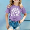 thumbnail image 2 of Utlike Girls T-Shirt Fashion Casual Breathable Printed T Shirt Size 2 Years-3 Years Purple, 2 of 4