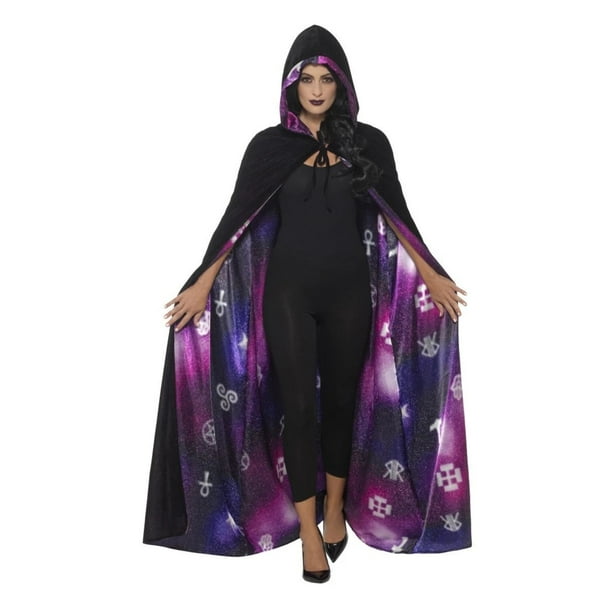 Blozend Blind Tot ziens 41" Black and Purple Deluxe Reversible Galaxy Ouija Women Adult Halloween  Cape Costume Accessory - One Size - Walmart.com
