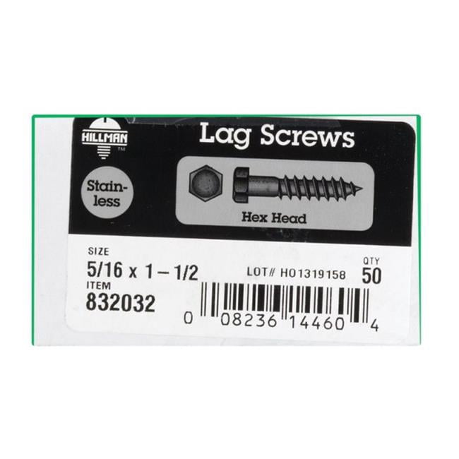 Hillman 812092 Hot Dipped Galvanized Hex Lag Screws – 1/2 X 3 Inch, 50-Pack, Heavy Duty For Treated Lumber & Outdoor Construction