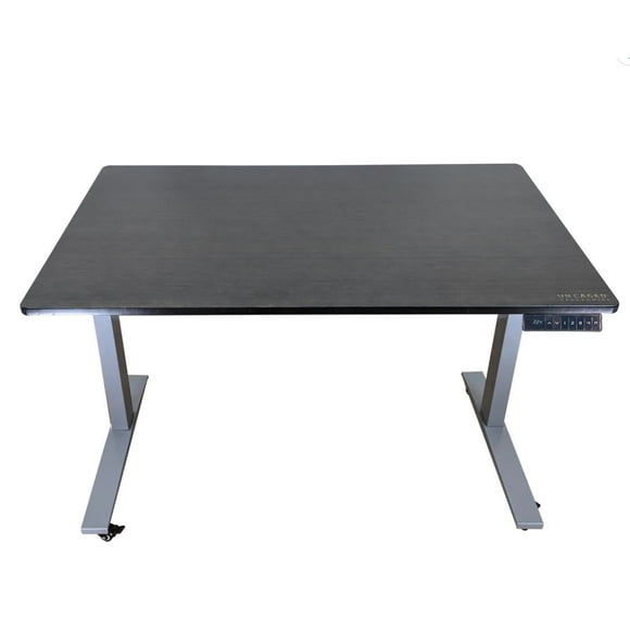 Uncaged Ergonomics (RUGBK48) Rise Up Electric Height Adjustable Sit/Stand Desk, with Real Bamboo Desktop, Memory, Dual Motors (Black Bamboo Top/Grey Frame)