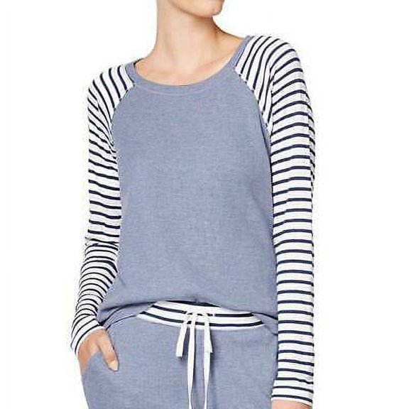 Alfani Women Denim Heather Striped Long Sleeve Thermal Pajama Top Size 2XL RV$46