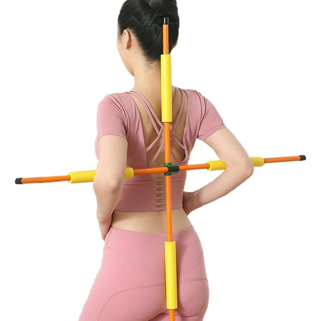 Bangcool Ensemble de Bâtons de Yoga Robustes Longs Bâtons de Massage Lisses Bâtons d'Exercice pour la Posture du Dos