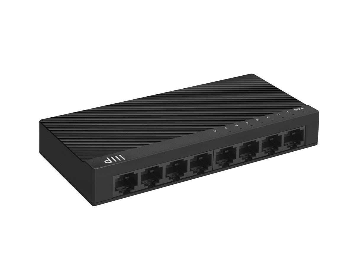 Monoprice 8-Port 10/100/1000Mbps Gigabit Ethernet Unmanaged Desktop Switch, RJ45, IEEE 802.3ab, Cat5e, Plug and Play, Fanless Design, for Gaming and Streaming
