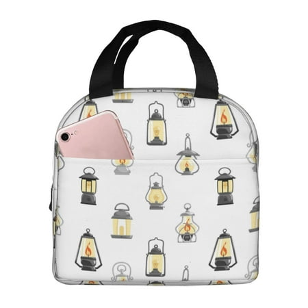 Insulated Lunch Bag for Women Men - white Light Bulb vintage Leakproof Cooler Lunch Box for Women Men  Lunch Tote Bags for Work School Picnic Travel