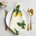 thumbnail image 2 of Yellow Summer Lemon Cloth Napkins, Green Botanical Watercolor Washable and Reusable Dinner Napkins Set of 8, Table Napkin for Kitchen Party Birthday Wedding Hotel Housewarming 20"x20", 2 of 9