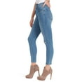 thumbnail image 3 of Jessica Simpson Womens Skinny Jean Asymmetric-Waist Stretch Blue 26, 3 of 4
