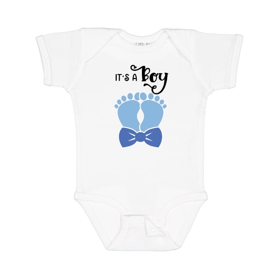 Inktastic It's a Boy Blue Footprints Boys or Girls Baby Bodysuit