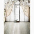 thumbnail image 1 of EREHome Polyester Fabric 5x7ft Photography Backdrop Flowers Tree White Curtain Background Backdrop for Wedding Wood Floor Photo Studio Props, 1 of 1