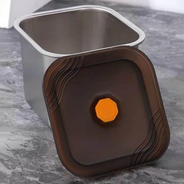 Recipiente de acero inoxidable para almacenar alimentos 1 unidad caja sellada al vacío para conservar la frescura tapa hermética para preparar comidas en el refrigerador y guardar