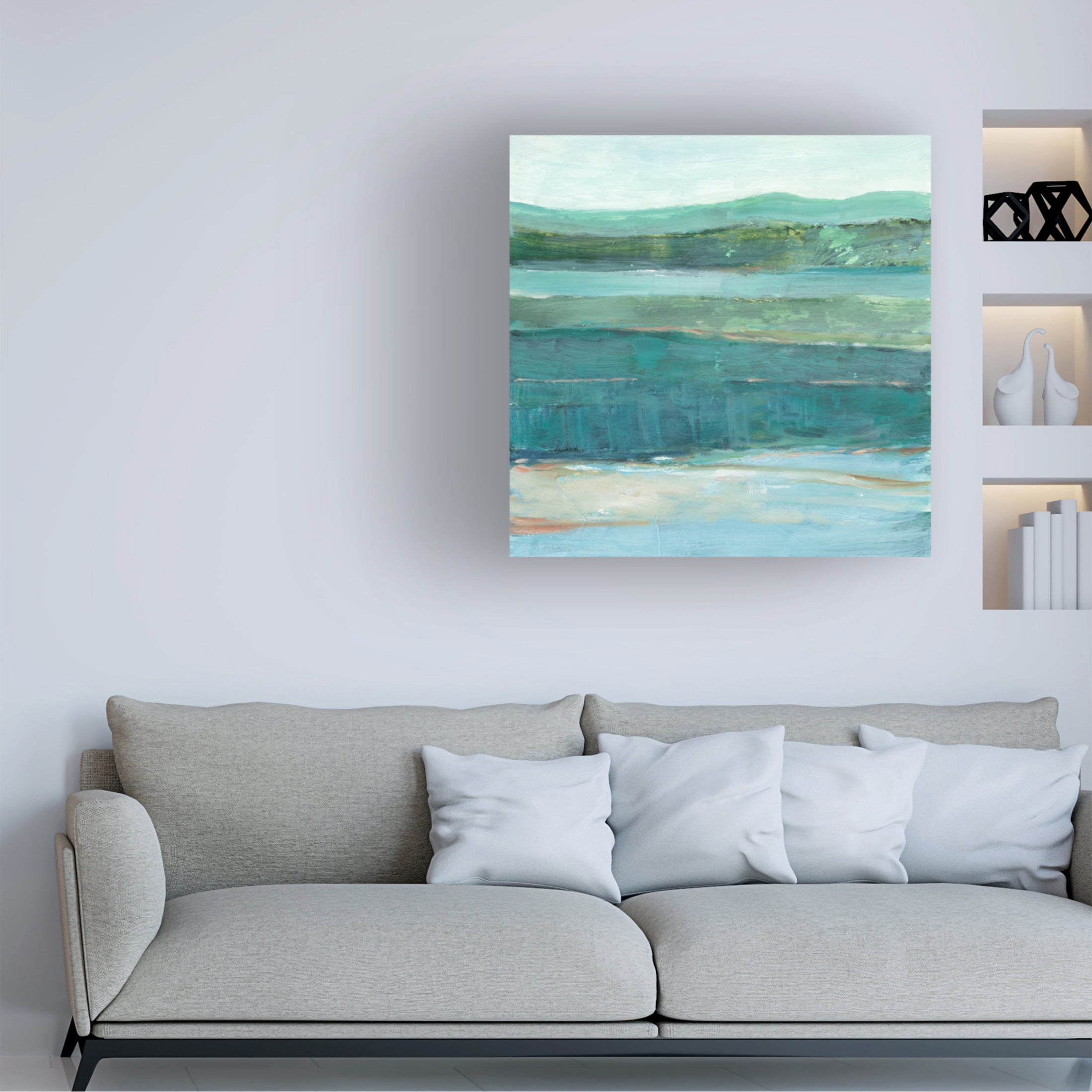 Canvas Wall Art - Ethan Harper 'Layered Fields II' Wall Art for Living Room, Bedroom, or Office Décor by Trademark Fine Art - 18 x 18 Inches