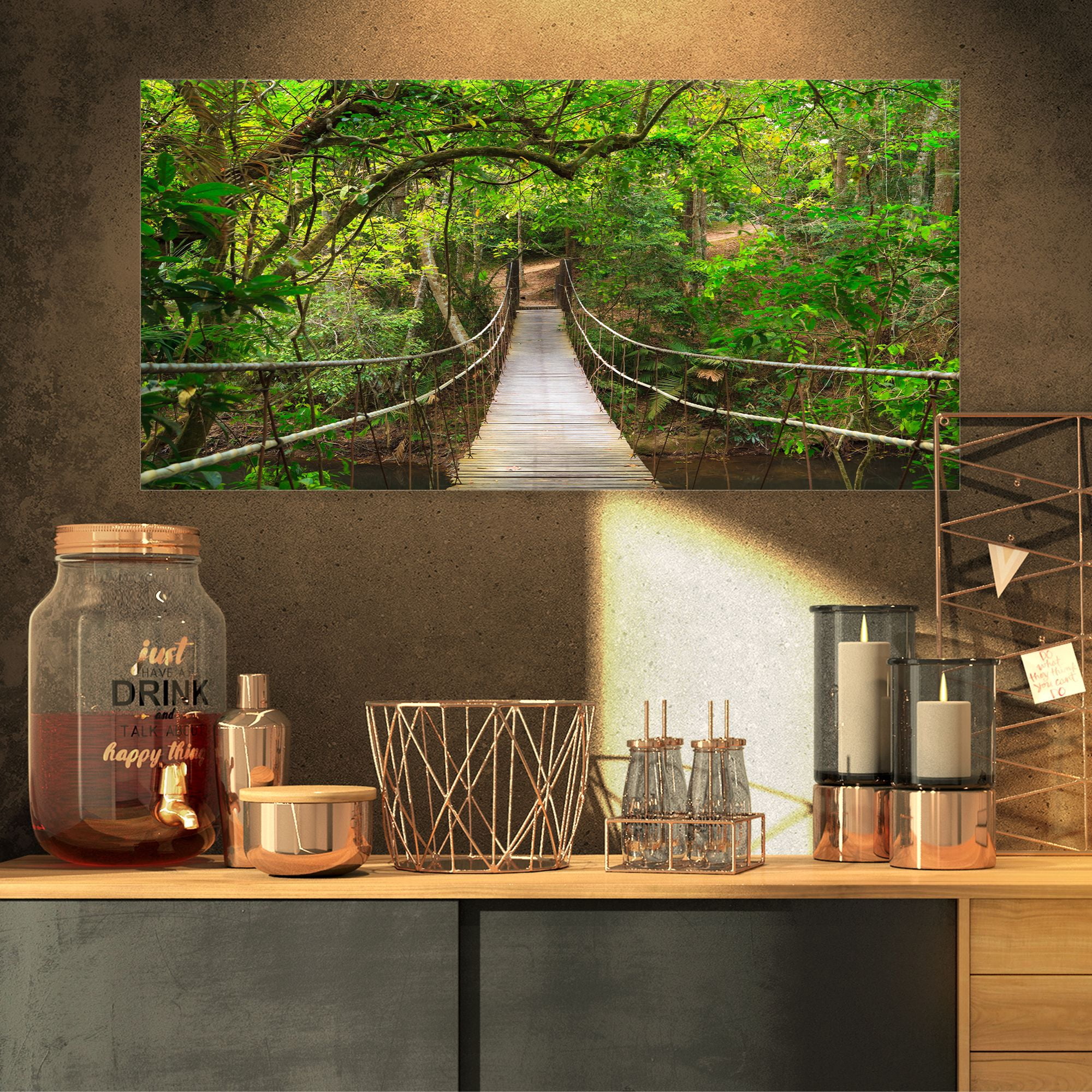 Designart 'Bridge to Jungle Thailand ' Landscape Photo Canvas Art Print