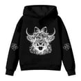 thumbnail image 7 of Tiweut Boys Girls Highland Cow Hoodies Sherpa Lined Cute Long Sleeve Pullover Western Sweatshirt Tops,Black,2-3 Y, 7 of 7
