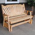 thumbnail image 1 of A &amp; L Furniture Western Red Cedar Fanback Outdoor Loveseat Glider, 1 of 2