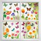 thumbnail image 3 of 162 PCS Primavera Verano Ventana Adhesivo Adhesivo, Tulipán Mariposa Flor Ventana Calcomanía para el hogar Suministros para fiestas Tienda Ventana Vidrio Exhibición Decoración 2 juegos, 3 of 5