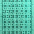 thumbnail image 1 of Ahgly Company Machine Washable Indoor Square Abstract Turquoise Blue Modern Area Rugs, 6' Square, 1 of 4