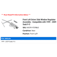 thumbnail image 2 of Front Left Driver Side Window Regulator Assembly - Compatible with 1999 - 2009 Saab 9-5 2000 2001 2002 2003 2004 2005 2006 2007 2008, 2 of 2