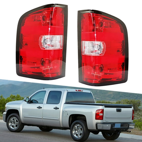 Pair of Rear Tail Light Lamp Housing Assembly Fit for GMC Sierra / Chevrolet Silverado 1500 2500 3500 2007-2014