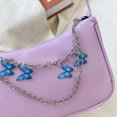 thumbnail image 2 of Bolso Axila Vintage para Mujer Cadena Mariposa Cuero PU Color Sólido Hombro Pequeño, 2 of 9