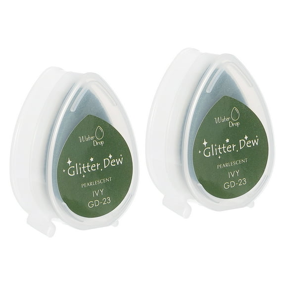 Uxcell Craft Ink Pads for Stamps, 2 Pcs Washable Finger Print Ink Stamp Pad Color DIY Rainbow for Rubber Stamps Paper Scrapbooking Fabric Wood, Dark Green