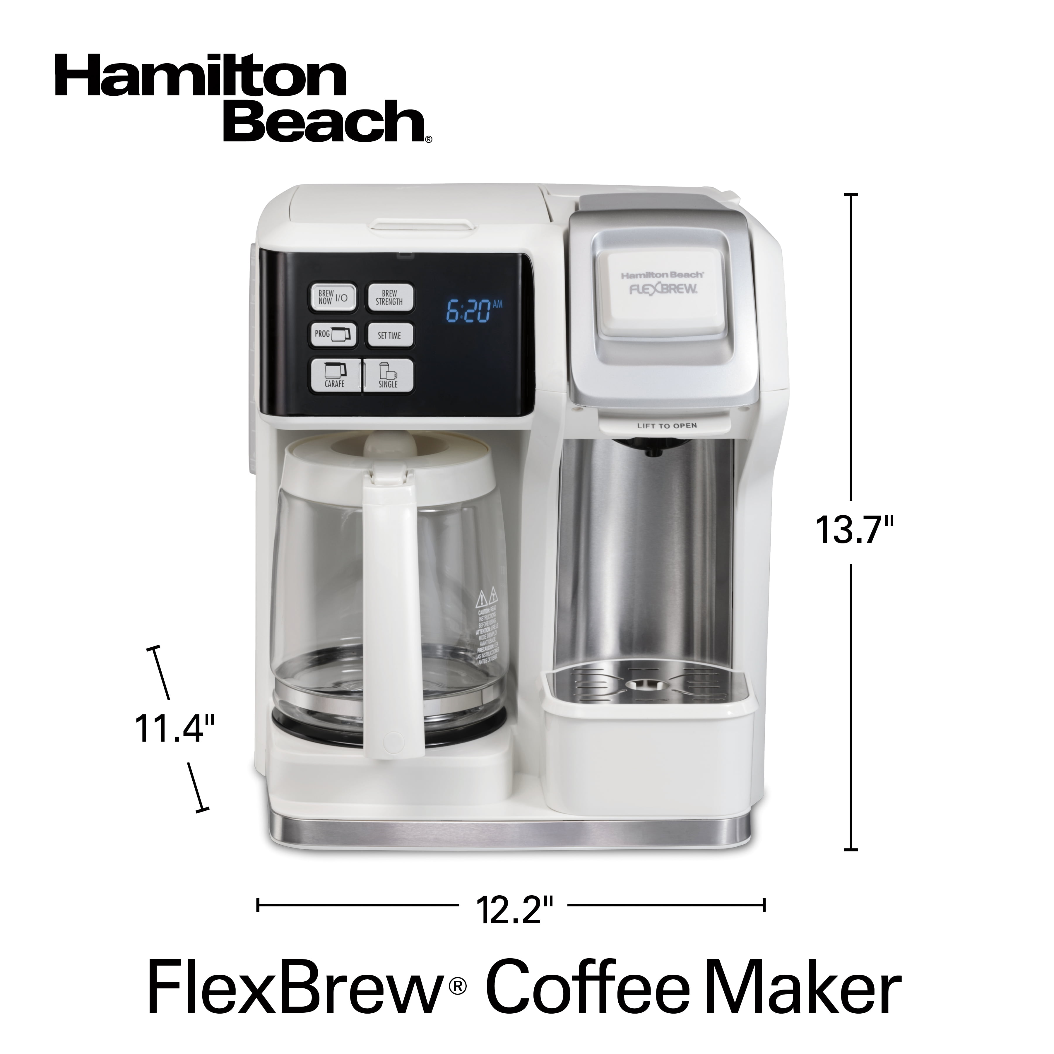 Hamilton Beach FlexBrew® Trio Coffee Maker, White Stainless