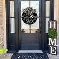 thumbnail image 4 of GRNSHTS Front Door Welcome Sign, Round Wood Room Door Decor, Spring Wreath, Farm Porch Hanging Sign for Those Family With Pets, 4 of 9