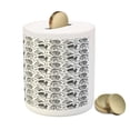 thumbnail image 3 of Manly Piggy Bank, Greyscale Pattern with Rider Skulls Bone Bikers Repair Shops Services Art, Ceramic Coin Bank Money Box for Cash Saving, 3.6" X 3.2", Charcoal Grey White, by Ambesonne, 3 of 4