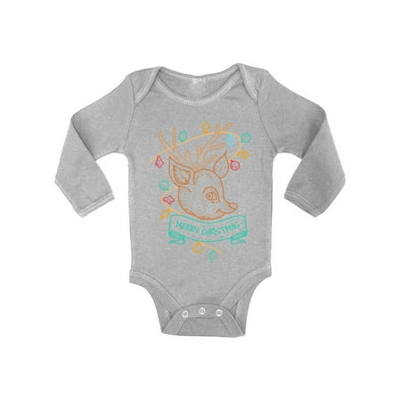 

Awkward Styles Ugly Christmas Baby Outfit Bodysuit Little Xmas Deer Baby Romper