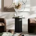 thumbnail image 5 of StorageWorks Modern Round Tambour End Table, Mid-Century Small Side Table for Living Room, Bedroom, Black, 5 of 8