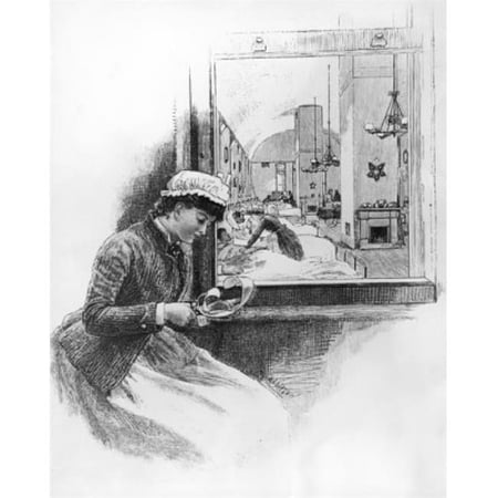 Birth of American Trained Nurse-The Surgical Ward in Bellevue Hospital in New York by Artist Poster Print