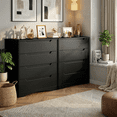 thumbnail image 2 of Aiho Dresser with 4 Drawers, Wood Tall Chest, Built-in Handle Drawers for Bedroom, Home, Living Room, Hallway - Black, 2 of 13