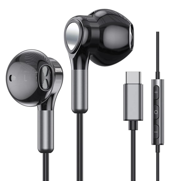 Audífonos In-Ear USB Type C con Micrófono y Chip Hi-Res 32-bit Carcasa TPE para Samsung Galaxy iPad Pro Pixel