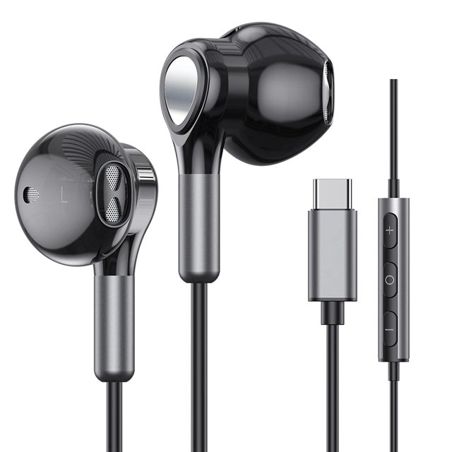 Audífonos In-Ear USB Type C con Micrófono y Chip Hi-Res 32-bit Carcasa TPE para Samsung Galaxy iPad Pro Pixel