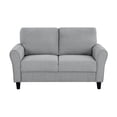 thumbnail image 6 of Living Room Casual 3pcs Sofa Set Dark Gray Textured Upholstered Sofa Loveseat Chair Rounded Arms Couch, 6 of 7