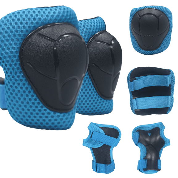 Vornel  6 Pack Protective Gear Set, Adjustable Knee Elbow Wrist Pads for Kids Youth Adult
