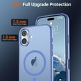 thumbnail image 4 of Mionbel Magnetic for iPhone 16 Case (Compatible with MagSafe) (Military Grade Drop Protection) Slim Translucent Matte Shockproof Phone Cover,Blue Purple, 4 of 7