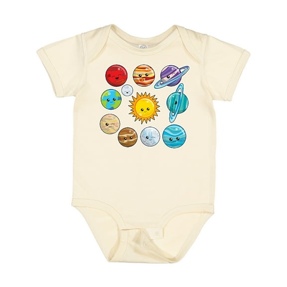 Inktastic Happy Sun Moon and Planets Boys or Girls Baby Bodysuit