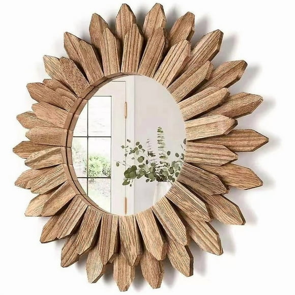 Bohemia Decorative Wall Mirrors for Decorating Home, Bedroom and Living Room, Gifts for Wall Decor, Round Wall Mirror with Wooden Frame