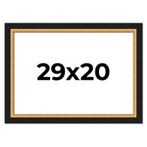 29x20 Frame Gold Real Wood Picture Frame Width 2.25 Inches | Interior Frame Depth 0.5 Inches |