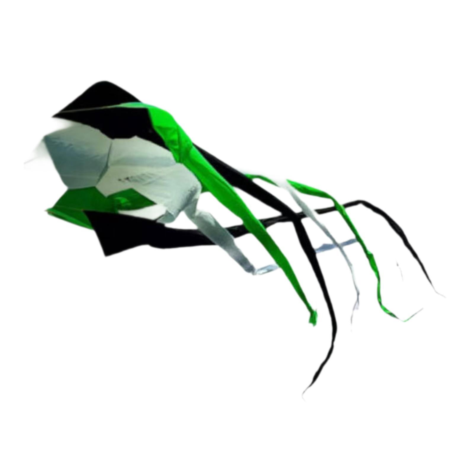 Baoblaze Long Tail Kite Decorative Popular Rotating Tube Kite for Park Grasslands Sea Black White Green