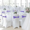 thumbnail image 5 of 100PCS Spandex Stretch Chair Sashes Bows Elastic Chair Cover Bands Ties with Buckle Slider for Wedding Party Reception Events Universal Ceremony Banquet Decorations(Light Purple), 5 of 14
