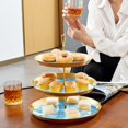 thumbnail image 6 of Cloud Elegant Plastic Dessert Stand with Iron Pillars for Parties and Events - 32cm Height, 21cm/24cm/27cm Plates, 6 of 6