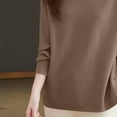 thumbnail image 4 of Tops casuales para mujer,Blusa informal de punto con cuello redondo para mujer, manga larga con botones laterales, poliéster, largo regular, para uso en casa y en la oficina, sopatenor, 4 of 8