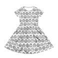thumbnail image 3 of DORKASM Girls Easter Egg Print Short Sleeve Dress: White Casual Sundress with Pockets White 140, 3 of 5