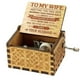 thumbnail image 1 of Caja de música de madera con manivela, caja de música clásica, juguete musical antiguo de madera tallada, 1 of 3