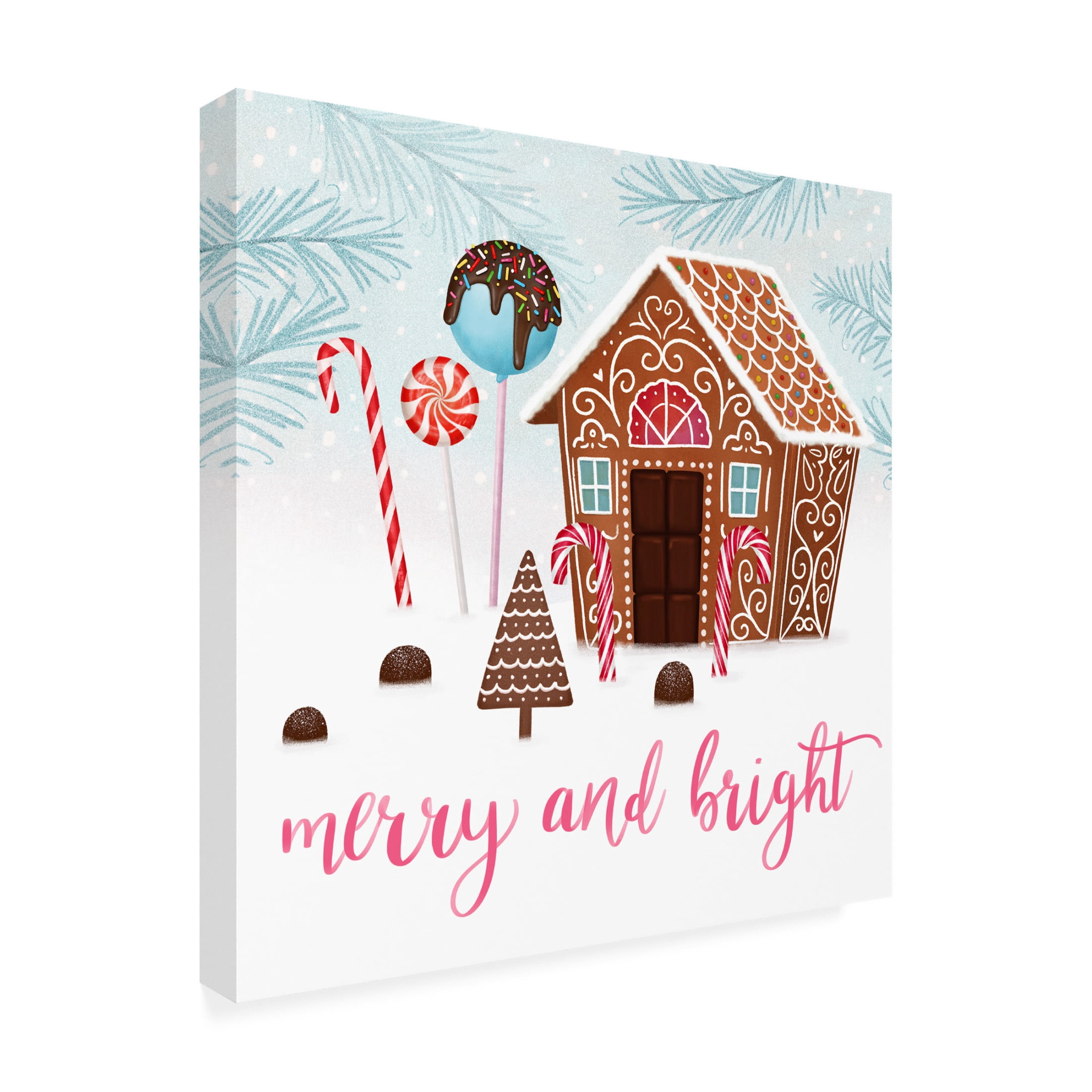 Canvas Wall Art - Victoria Borges 'Sweet Holidays II' Wall Art for Living Room, Bedroom, or Office Décor by Trademark Fine Art - 14 x 14 Inches