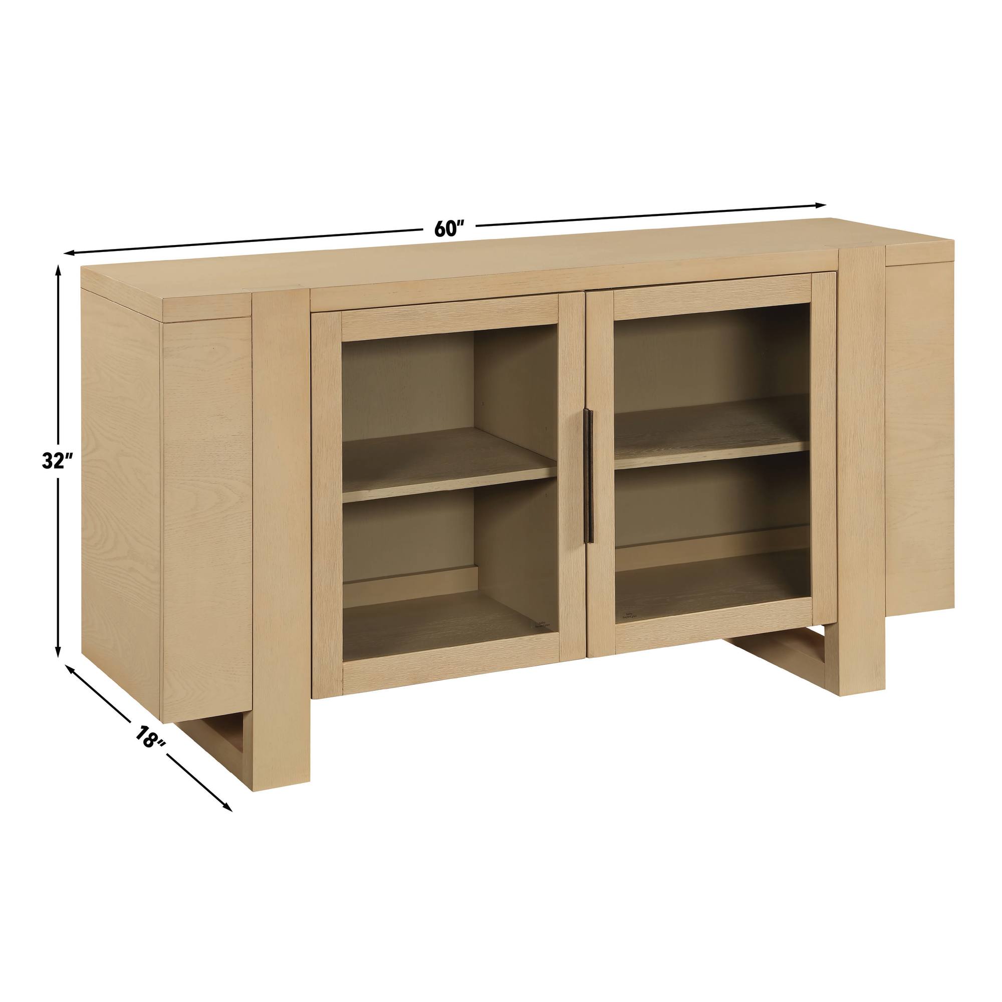 Steve Silver Reid Sand 60 inch Width Sideboard with 2 Shelves
