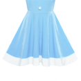 thumbnail image 4 of Sunny Fashion Girls Dress White Collar Velvet Long Sleeve Blue Swing Dress 4 Years, 4 of 5