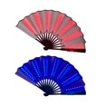 thumbnail image 1 of Ventilador plegable de 2 piezas, ligero, duradero, regalo decorativo, luz de mano para accesorios, Club nocturno, Navidad, cumpleaños, Prop Azul rojo, 1 of 9