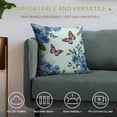 thumbnail image 4 of Pioneer Flower And Butterfly Pillow Covers,Pioneer Flower And Butterfly Throw Pillow Covers 20"×20" ,Living Room Sofa Couch Pillow Covers,Decorative Pillow Covers, 4 of 7