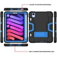 thumbnail image 3 of Mignova pour iPad Mini 6 6e Génération Étui 8,3 Pouces, Robuste Résistant Antichoc Adapté aux Enfants Étui Hybride avec Support Intégré Étui de Protection pour iPad Mini 6 (6e Génération) Sortie 2021 (Noir/bleu), 3 of 6